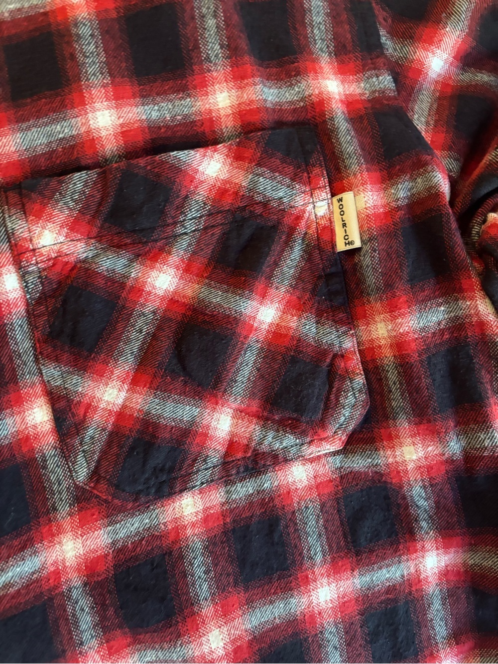 Woolrich Men's Red Black Plaid Button Down Flannel Shirt XXL Grunge Gorpecore - Picture 4 of 8